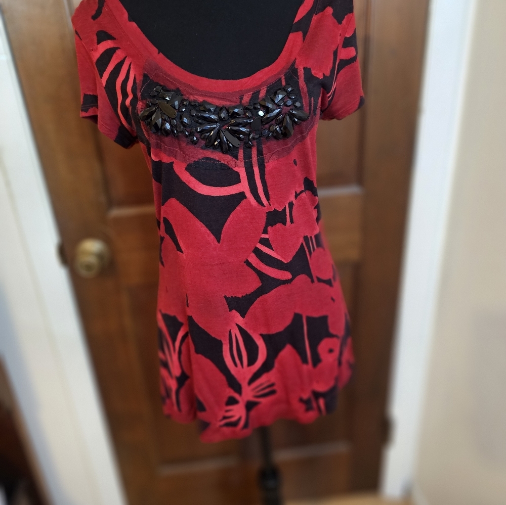 Red and Black women's top